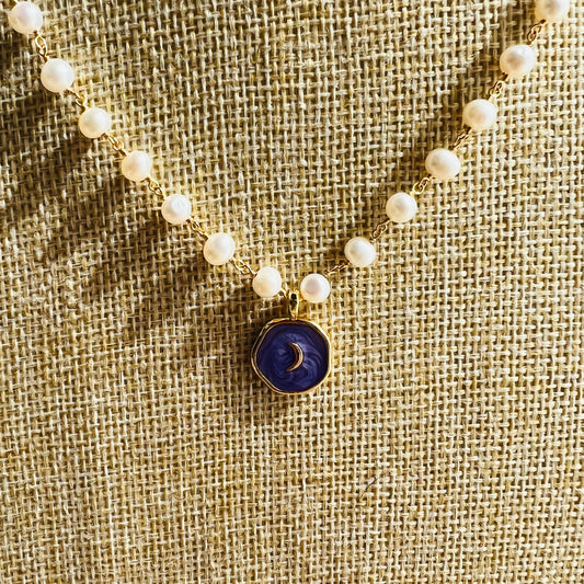 Purple Moon Pearl Necklace